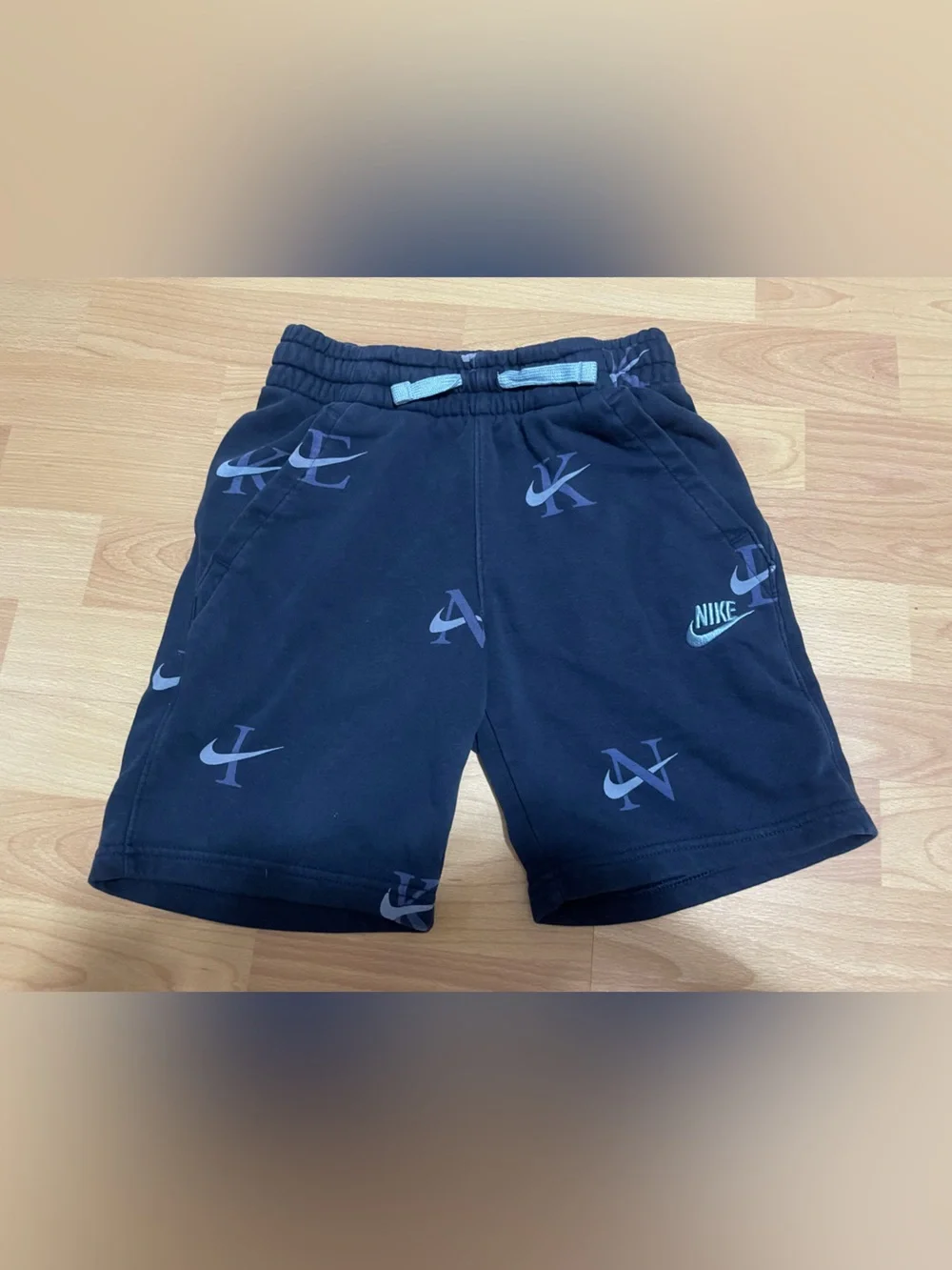 Nike Kids Navy Shorts with Light Blue Accents